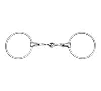 Mors 2 grands anneaux torsadé pour cheval Feeling Argenté 125 mm
