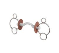 Mors 3 anneaux pour cheval à olives Beris Blanc 130 mm