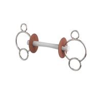 Mors 3 anneaux pour cheval avec canon confort Beris Blanc 120 mm