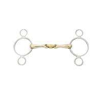 Mors 3 anneaux pour cheval double brisure Kavalkade KavalBit - 16 mm Doré 145 mm