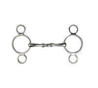 Mors 3 anneaux pour cheval réglable double brisure Metalab Argenté 125 mm