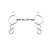Mors 3 ou 4 anneaux pour cheval à maillons Korsteel French Link Argenté 12,75 cm