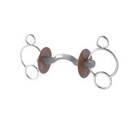 Mors 3 ou 4 anneaux pour cheval avec passage de langue, doux Beris Konnex Argenté 130 mm