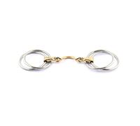 Mors 3 ou 4 anneaux pour cheval avec passage de langue Jump'In Doré 135 mm