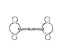 Mors 3 ou 4 anneaux pour cheval brisure double Waldhausen Massif Argenté 13,5 cm
