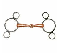 Mors 3 ou 4 anneaux pour cheval canon cuire Tattini Pessoa Argenté 12 cm