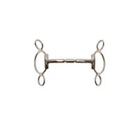 Mors 3 ou 4 anneaux pour cheval droit Metalab Argenté 135 mm