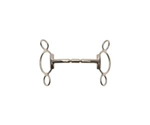 Mors 3 ou 4 anneaux pour cheval droit Metalab Argenté 135 mm