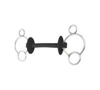 Mors 3 ou 4 anneaux pour cheval extra doux Beris Prime Noir 140 mm