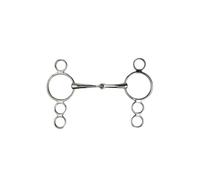 Mors 3 ou 4 anneaux pour cheval réglable Metalab Argenté 135 mm