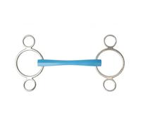 Mors 3 ou 4 anneaux pour cheval réglable Metalab Flexi Bleu 125 mm