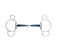 Mors 3 ou 4 anneaux pour cheval simple brisure Kavalkade Ergonomic Bleu 135 mm
