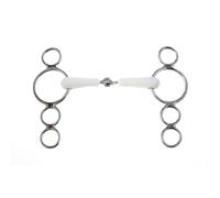 Mors 3 ou 4 anneaux pour cheval Weatherbeeta Korsteel Flexi Flexi Blanc 12,5 cm