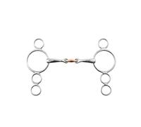 Mors 4 anneaux Pessoa double brisure pour cheval Premier Equine Argenté 12,5 cm