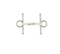 Mors à aiguille pour cheval double articulation + maillon Soyo Happy mouth Blanc 125 mm