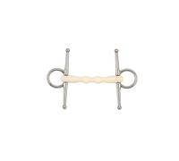 Mors à aiguille pour cheval droit Soyo Happy mouth "mullen" Blanc 135 mm