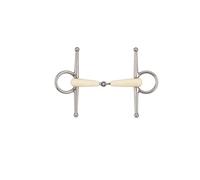 Mors à aiguille pour cheval simple joint Soyo Happy mouth Blanc 125 mm