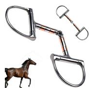 Mors à anneau en D en acier inoxydable et cuivre for cheval avec embouchure à rouleau for une utilisation et une communication durables