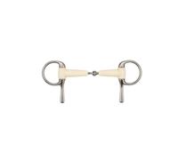 Mors à demi-aiguille pour cheval joint simple Soyo Happy mouth Blanc 135 mm