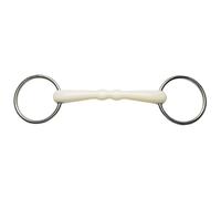 Mors à filet,bouche mullen et à anneau libre pour cheval Weatherbeeta Korsteel Flexi Blanc 12,5 cm