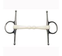Mors à filet et à joue pleine pour cheval Weatherbeeta Korsteel Flexi Mullen Mouth Blanc 14 cm