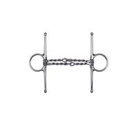 Mors aiguille pour cheval double embouchure torsadée Feeling Argenté 125 mm