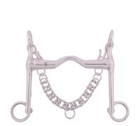 Mors avec gourmette pour cheval massif inox BR Equitation Rose 12,5 cm