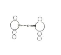 Mors baucher pour cheval à filet articulé en acier inoxydable JP Korsteel Snaffle Bit Gris 11 cm