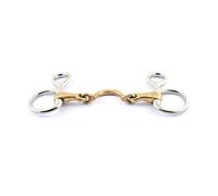 Mors baucher pour cheval avec double brisure et passage de langue Jump'In Doré 125 mm