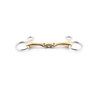 Mors baucher pour cheval avec double brisure Jump'In Doré 125 mm