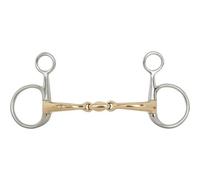 Mors baucher pour cheval double brisure BR Equitation Argenté 13,5 cm