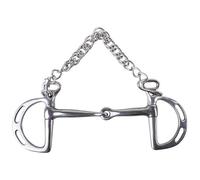 Mors de Bouche de Cheval Mors de frein en trois étapes for chevaux d'équitation, mors filet, entraînement des(135mm)