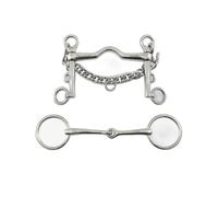 Mors de bride en set avec mors simple Premier Equine Weymouth Argenté 15 cm