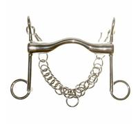 Mors de bride pour cheval avec passage de langue et gourmette Tattini Argenté 12 cm