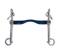 Mors de bride pour cheval Trust Sweet Iron Weymouth Fixed Low Port 16 Bleu 12,5 cm