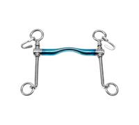 Mors de bride pour cheval Trust Sweet Iron Weymouth Non Fixed Low Port 16 Bleu 13,5 cm