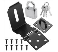Mors de cadenas à angle droit de 4 pouces, moraillon de verrouillage en acier inoxydable avec jeu de clés, verrous de porte