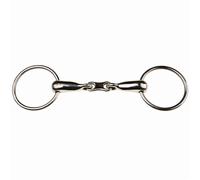 Mors de filet à anneau ample en acier inoxydable, à bouche creuse et à maillons français pour cheval Weatherbeeta Korsteel Argenté 15 cm
