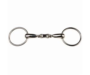 Mors de filet à anneau ample en acier inoxydable, à bouche creuse et à maillons français pour cheval Weatherbeeta Korsteel Argenté 15 cm