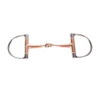Mors de filet pour chevaux, acier inoxydable, anneau en D, mors western, rouleaux en cuivre(silver)