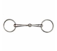 Mors de Filet simple brisé en inox embouchure moyenne Tattini Argenté 14 cm