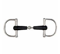 Mors de filet verdun brisé en inox avec canons caoutchouc Tattini Argenté 13,5 cm