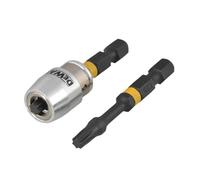 Mors De Torsion DEWALT TX25 x 50Mm (x2) Et Manchon Magnétique Screwlock DEWDT