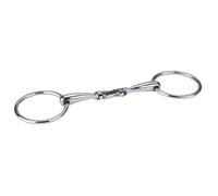 Mors double brisures en inox pour cheval Covalliero Argenté 14,5 cm