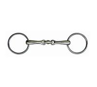 Mors double brisures pour cheval en inox HKM 14 mm Argenté 55x165 mm