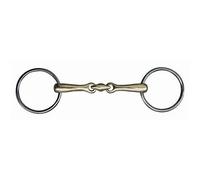 Mors double brisures pour cheval en maillechort HKM 14 mm Argenté 55x145 mm