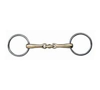 Mors double brisures pour cheval HKM Argentan, Edelstahl 18 mm Argenté 70x155 mm Large
