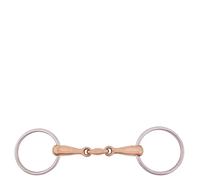 Mors double brisures pour cheval massif inox BR Equitation Cuprion Bronze 12,5 cm