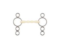 Mors droit 4 anneaux Soyo Happy mouth mullen Blanc 125 mm