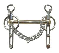 Mors Liverpool pour cheval avec 2 passages de rênes Harry's Horse 14 mm Argenté 11,5 cm